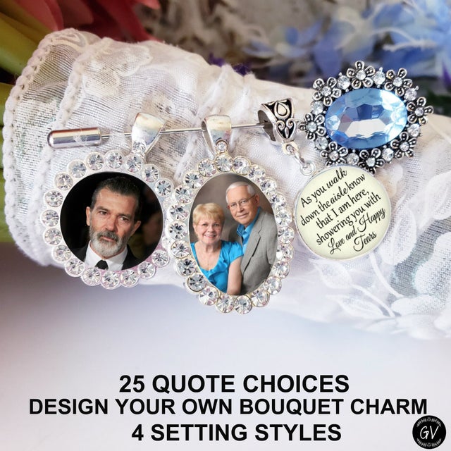 Bridal Bouquet Charm - Bouquet Charm - Wedding Memorial Charm - Bridal Gift  - Bridal Accessories - Wedding Photo Charm - Gift For Bride - - Weddbook
